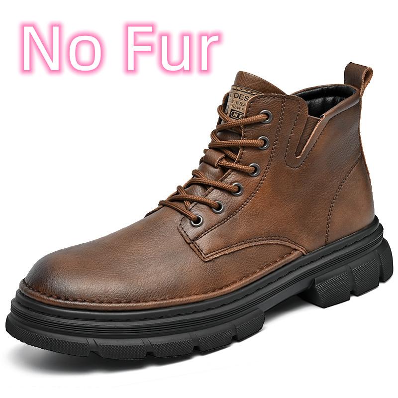 Hot Sale Men's Lace-Up Motorcycle Boots Leather Fashion Walking Shoes New Men Brand Mens Sneakers Male Comfortable Ankle Boots