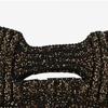 Pleatsmama Mini Crossbow Bag Black Brown Glitter