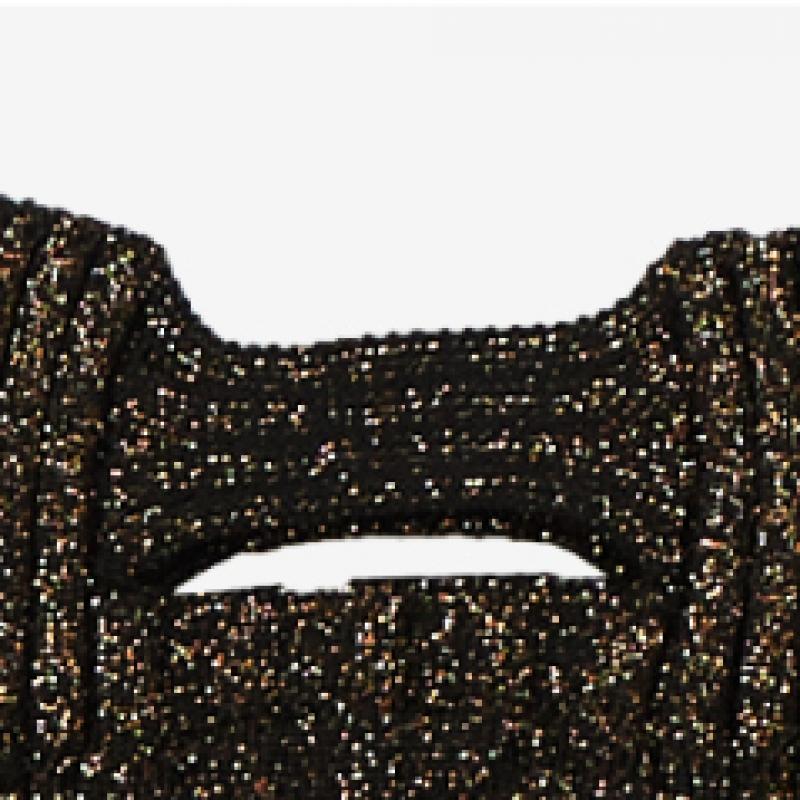 Pleatsmama Mini Crossbow Bag Black Brown Glitter