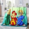Alvin and the Chipmunks Theme Printed Blanket - Perfect for Couch, Bed, Travel & Outdoor Use | Machine Washable, Cozy & Durable.