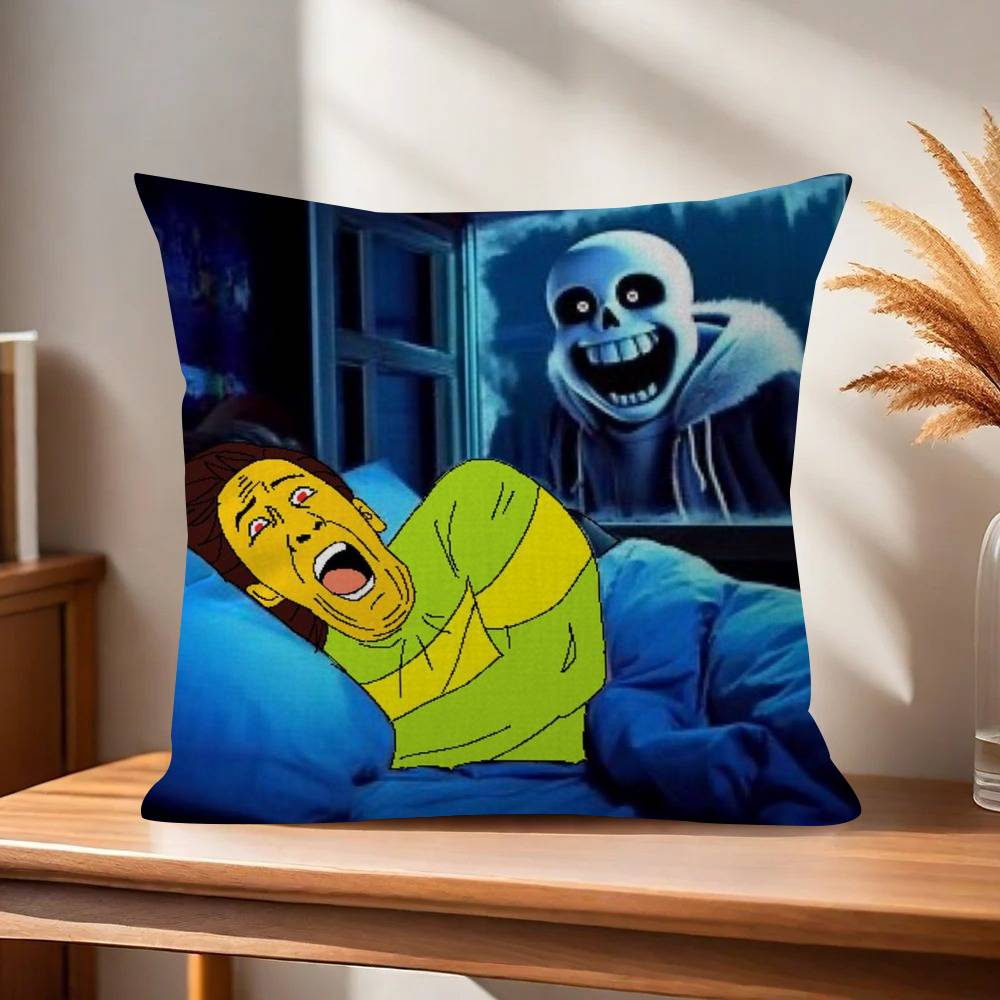 Милая H-Undertale Sans-W Офисная Подушка Наволочка Автомобильная Подушка Чехол 45X45СМ Подушка для Поясницы Подушка для Дивана
