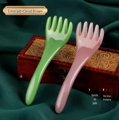 Массажер для головы с пятью лапками: Инструмент для чистки кожи головы, чесания головы с длинной рукояткой из смолы и пчелиного воска