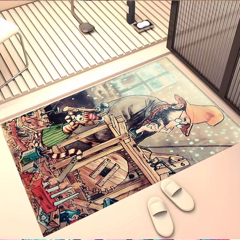 Pettersson und Findus Print Rug, Washable Floor Carpet, For Entryway Dorm Laundry Room Office Study, Home Decor Birthday Christmas Gift