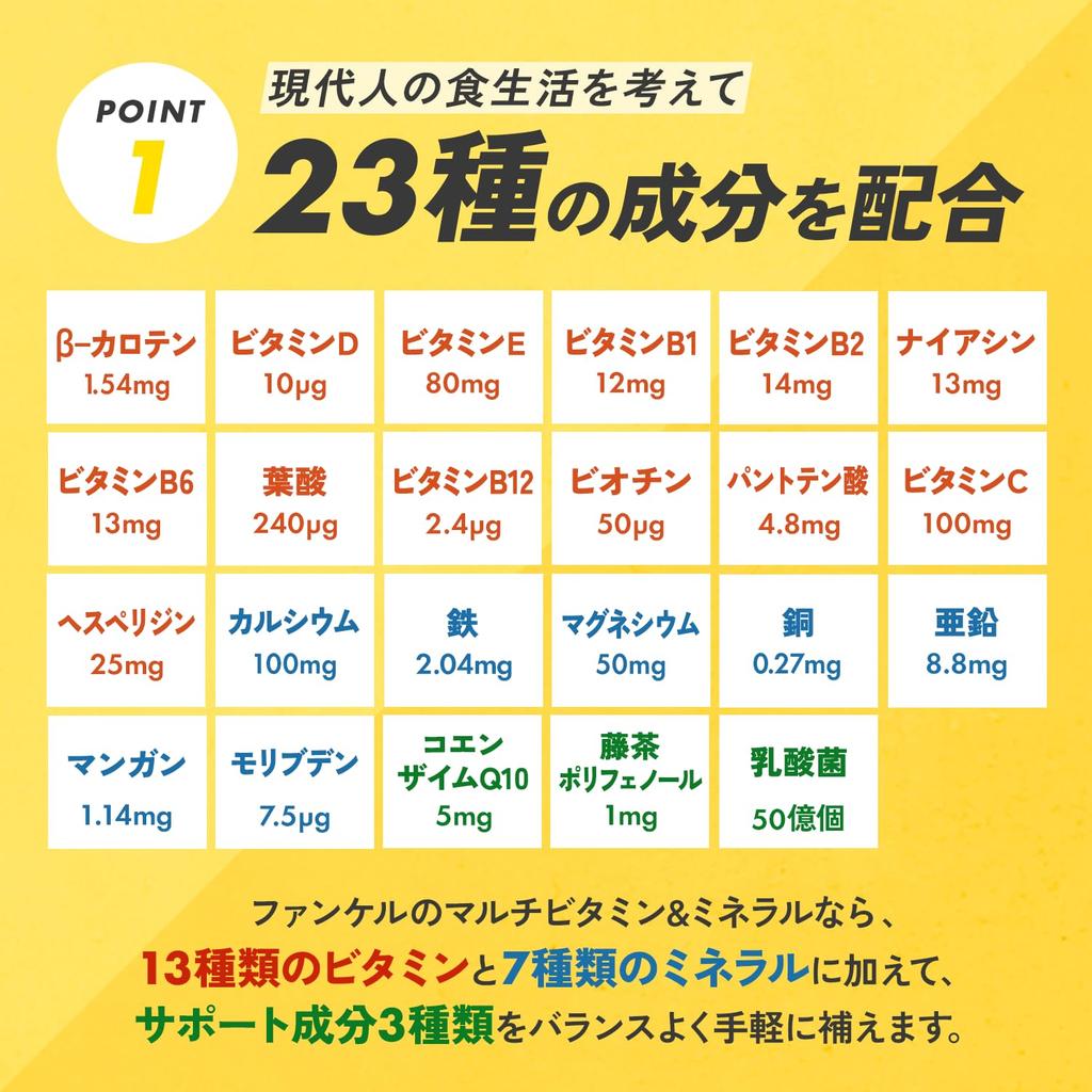 Fancl Мультивитаминно-минеральная основа POWER Добавка на 30 дней - Витамины, Минералы, Кальций, CoQ10 для поддержки питания