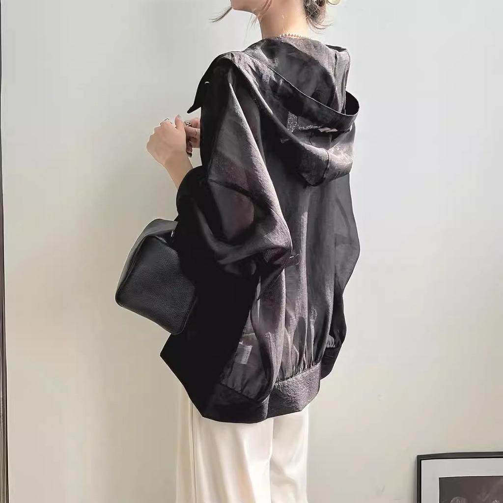 Японский стиль однотонный тонкий солнцезащитный крем новая модная легкая одежда с капюшоном для защиты от солнца для женщин