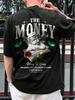 Денежный ангел Мужская хлопковая футболка Роскошный бренд Мода Большой размер Топ Повседневная футболка с коротким рукавом Уличная одежда Классический принт Новое поступление Футболка