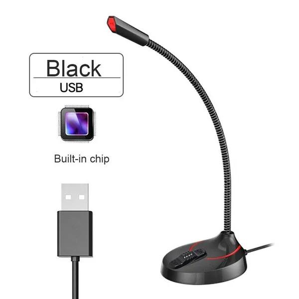 USB Микрофон Всенаправленный Студийный Микрофон для Записи Речи для ПК Настольного компьютера USB / 3,5 мм Штекер Конденсаторные Микрофоны
