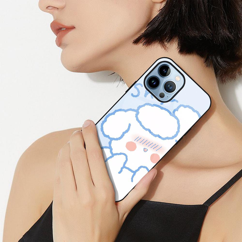 Чехол для телефона с милым медведем из мультфильма для Iphone 14 13 11 12 Pro Max Mini Xs Xr X 7 8 6s Plus Se 2022, защитный чехол из закаленного стекла