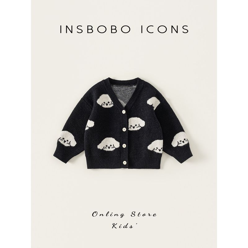 Insbobo Boys' Sweater 2026 Spring New Stylish Baby Clothes Children's Knitted Cardigan Stylish Top