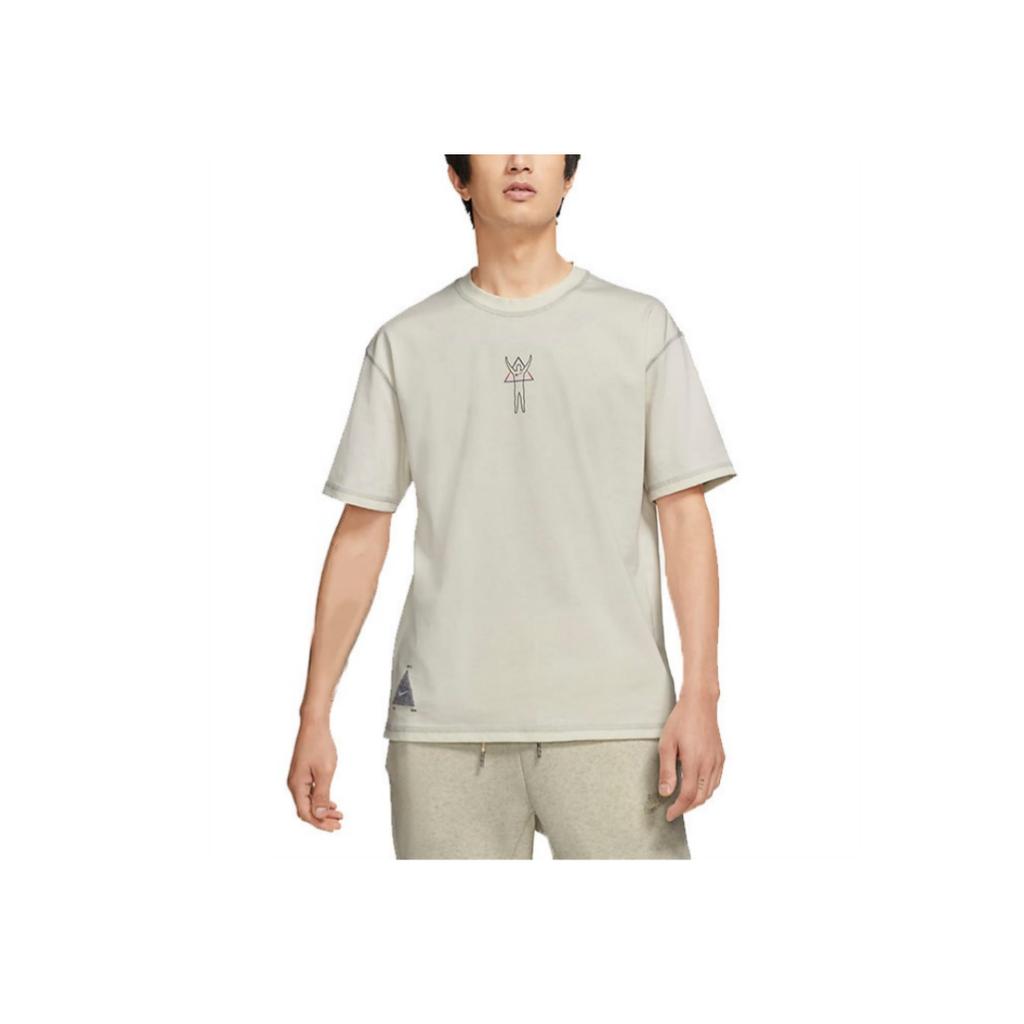 Nike Спортивная одежда Мужская Баскетбольная серия Атлетическая Повседневная Влагоотводящая Эластичная Дышащая Футболка с коротким рукавом Мужские топы Светло-бежевый DD1413-901