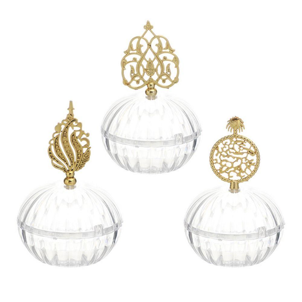 Handheld Candy Container Box European Style Packaging Gift Box Portable Gold Hollow Box  Home Decor