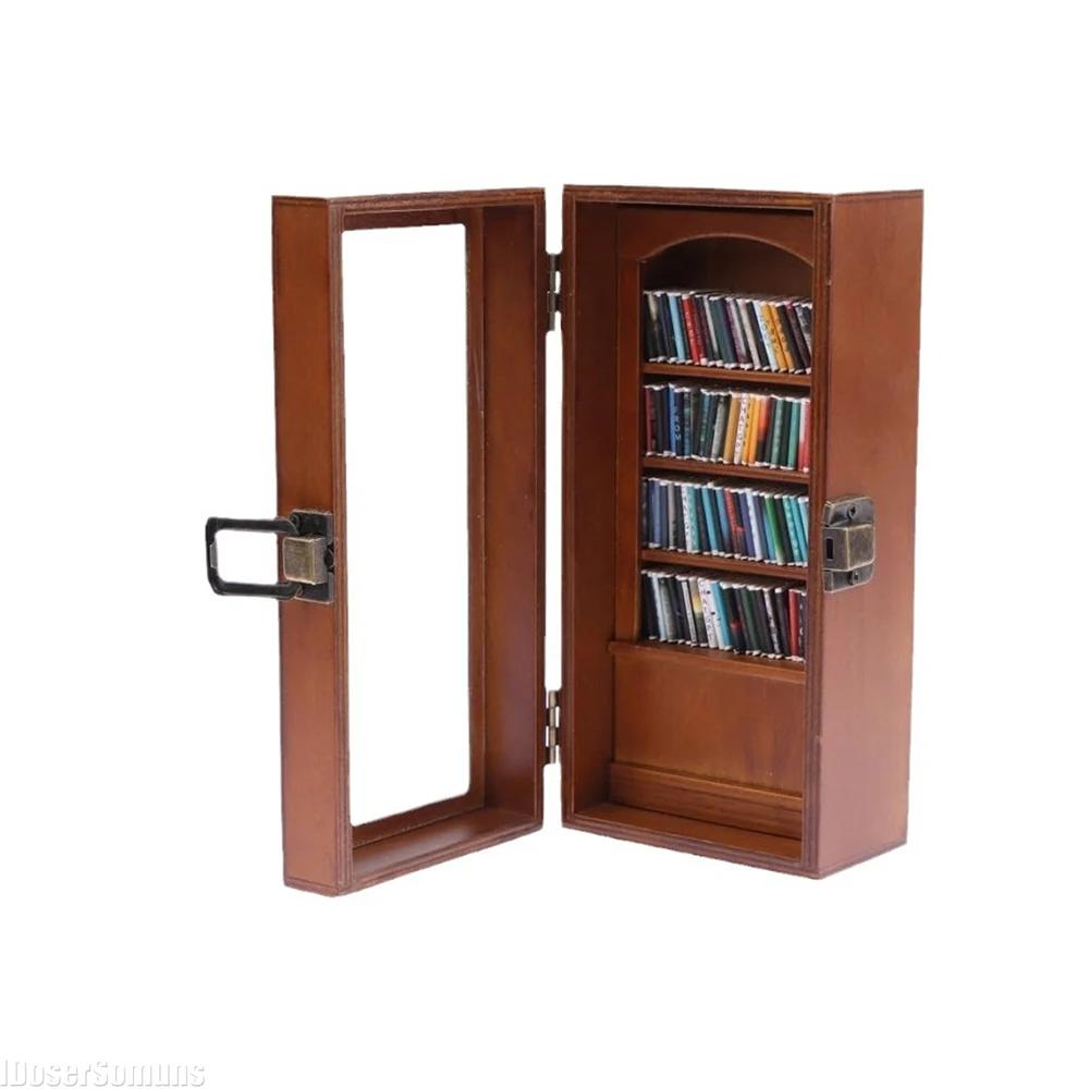 Анти-тревожность Крошечная книжная полка для библиотеки Деревянная книжная полка Витрина Встряхивающая книжная полка для снятия стресса Гостиная Украшение для стола