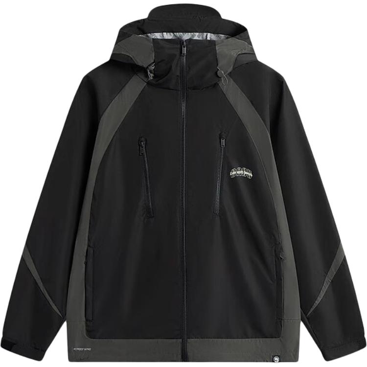 Li Ning Anti-Five Series Windproof Loose Casual Hooded Windbreaker Men Outerwear Black AFDV013-2