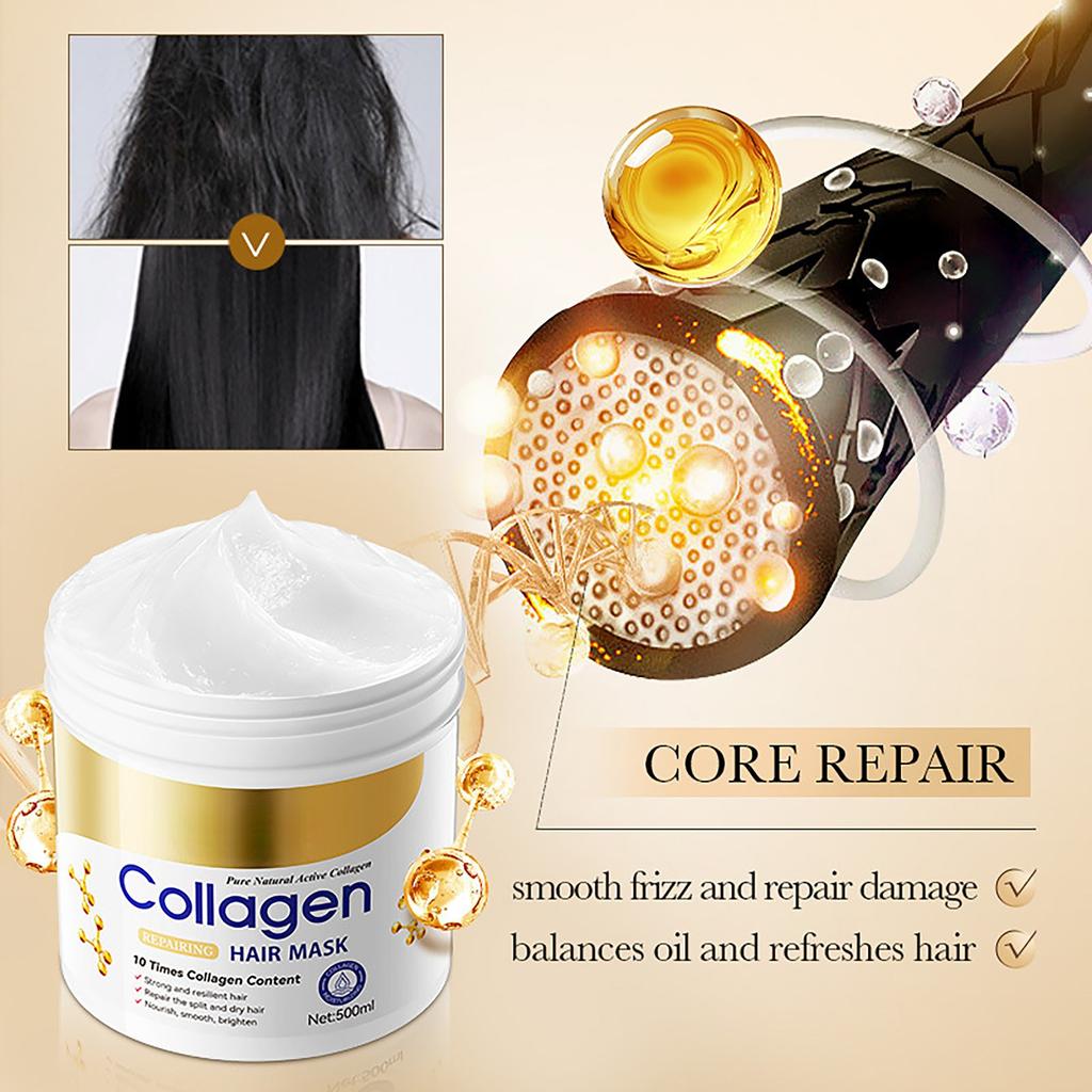 Женская коллагеновая маска для разглаживания волос, питательный кондиционер для волос