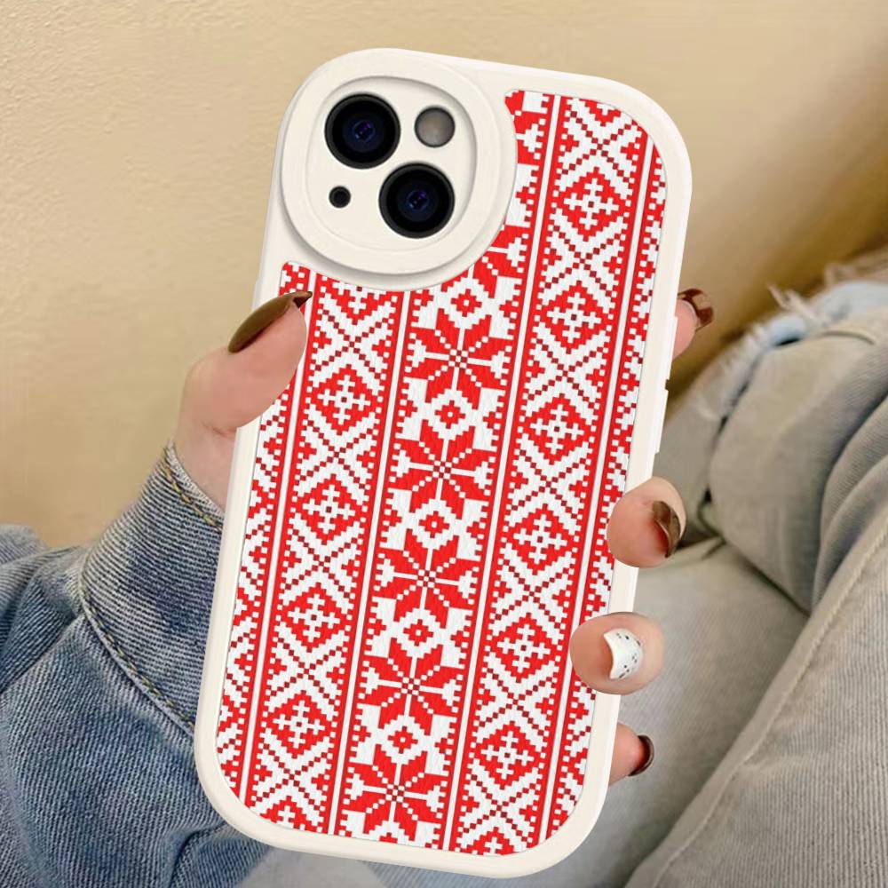 G-Ukraine Ornament Pattern Phone Case For IPhone 16 15 14 13 12 11 Pro Max Plus Leather Soft Cover