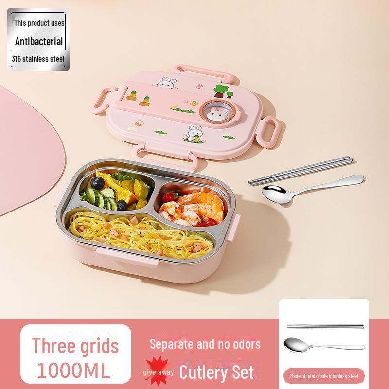 «Детский изолированный ланч-бокс из нержавеющей стали марки 316 с отсеком для подноса»