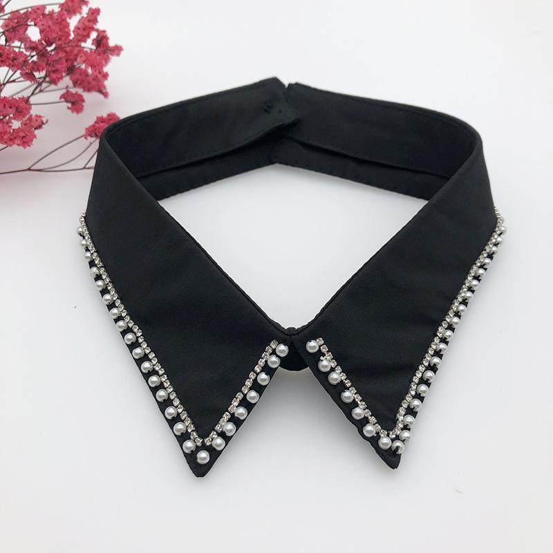 Beading Fake Collar Women Elegant Diamond Detachable Collars for Woman False Shawl Shoulder Wrap Lapel False Collars Woman Tie