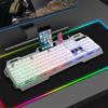 Metal Gaming Keyboard & Mouse Set with Mechanical Feel & Floating Keys