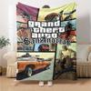 1 шт. Мягкое фланелевое одеяло Grand Theft Auto с дизайнерским принтом. Уютное одеяло для всех сезонов, идеально подходит для дивана, кровати, офиса