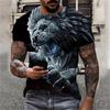 Sport Wear Men Animal Simple T Shirts Summer Round Neck Tees Short Sleeve Top Men's Plus Size 3d Print T Shirt