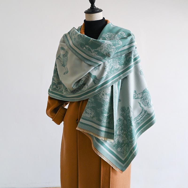 Роскошный толстый плед шаль зимний теплый принт кашемировый шарф женские новые накидки буфанда пашмина женские дорожные пончо палантины