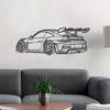 Car Metal Wall Art - Black Metal Carving, Sleek Design with Spoiler & Exhaust Pipes Easy To Hang Home Office Decor Wall Stickers