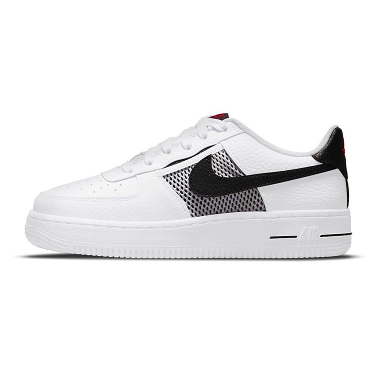 Nike Air Force 1 LV8 GS Сетчатый карман - Белые детские кроссовки Черный Habanero-Красный DH9596-100