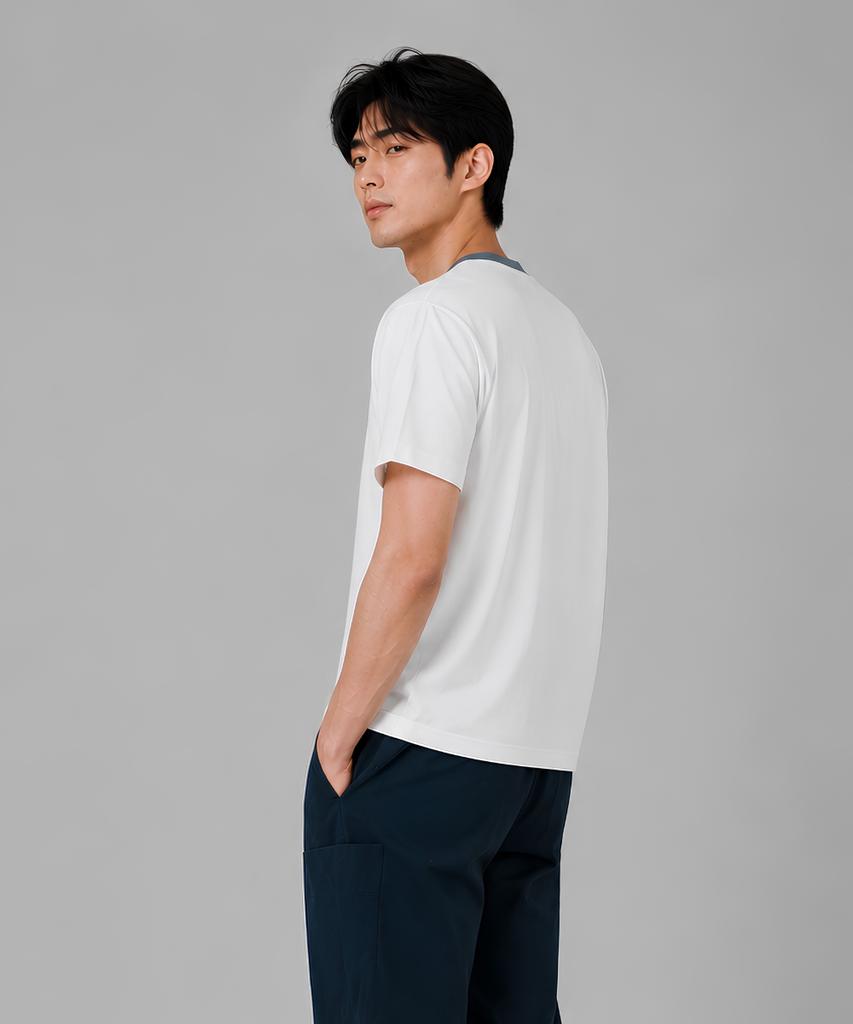 CUSTOMUS Men'S Flopy Logo Print Round Short Sleeve T-Shirt Cxs26Mkrt505 Gry