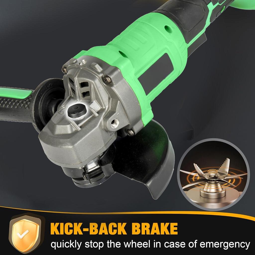 8100rpm 20V Brushless Cordless Angle Grinder Industrial DIY Tool Battery Powered with Grinding Wheel