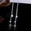 2024 Light Luxury Long Tassel Zircon Heart Earrings - Trendy & Elegant Niche Design