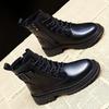 Soft Leather Martin Boots Women's Autumn and Winter New Square Heel Boots Breathable Boots Martin Boots Women's Boots