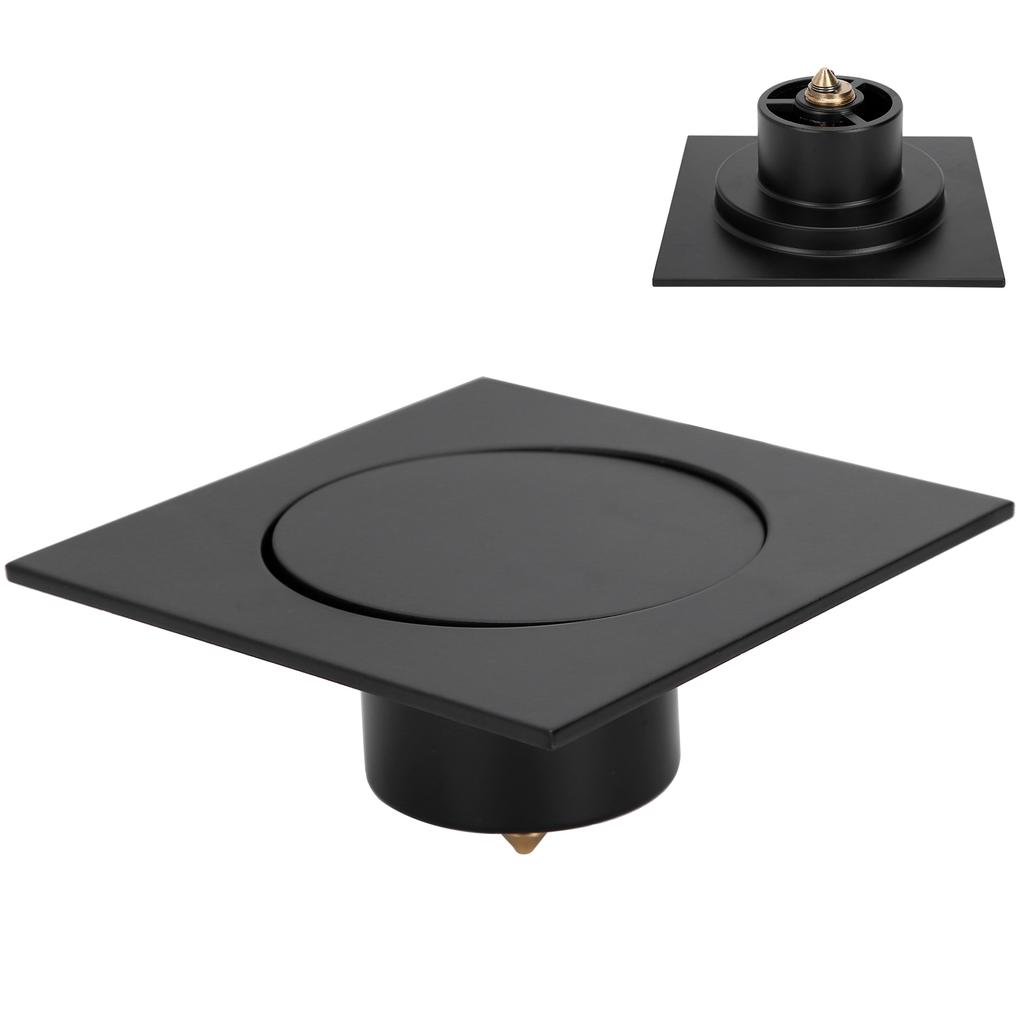 Floor Drain Strainer Pop Up Type for Bathroom Shower Toilet Fast Draining Square AntiOverflow OdorResistant(Black )