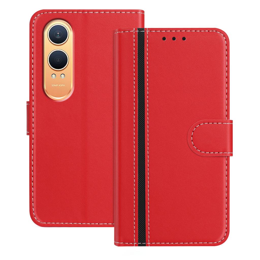 For OnePlus Nord CE4 Lite 5G Phone Cases Wallet Stand Color Splicing Leather Cover with Magnetic Clasp