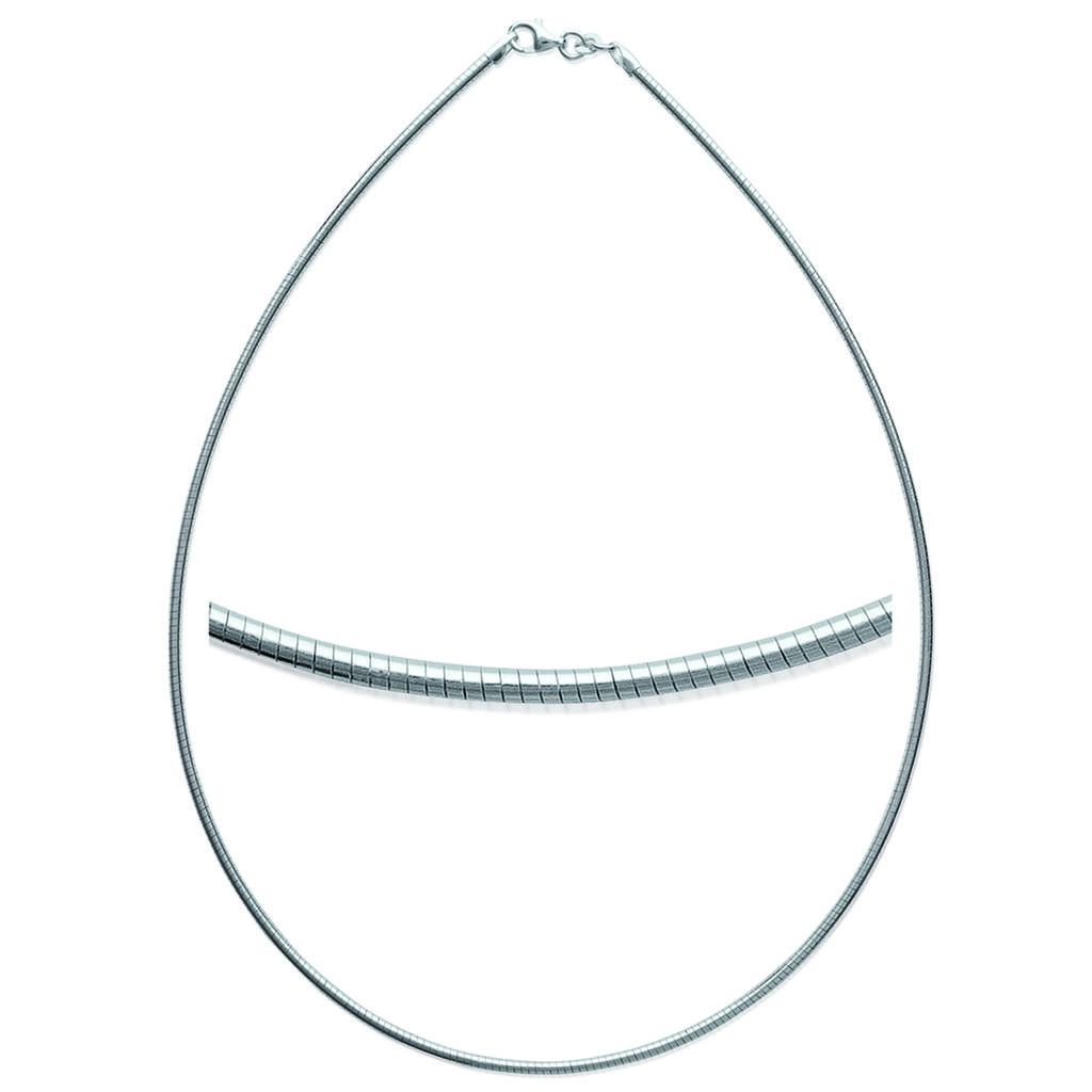 Les Trésors De Lily [C9436] - Silver 'Omega' Silver Necklace - 45 Cm 2 Mm