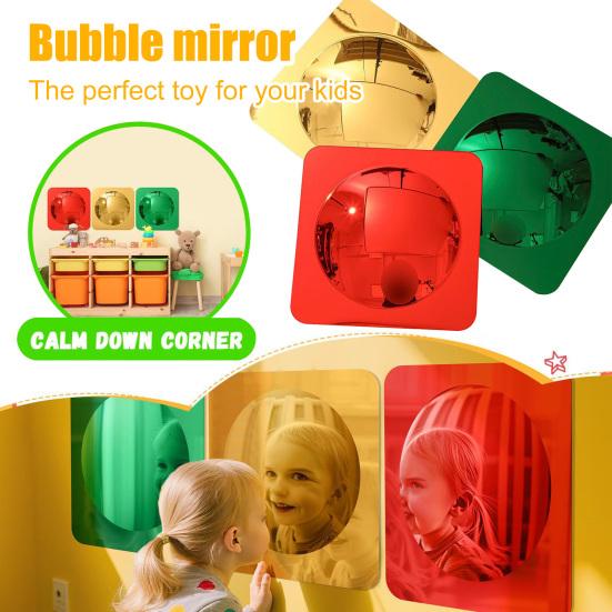3 шт. Сенсорное зеркало-пузырь на стену Интерактивное акриловое зеркало для детей Детский сад