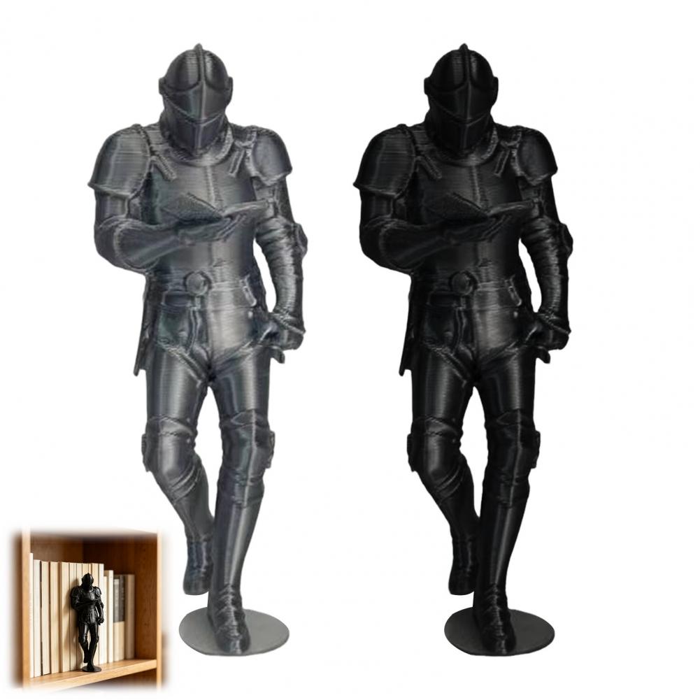 Knight Statue Knight Bookshelf Decor Armored Warrior Statue Gothic Fantasy Library Figurine Unique Desktop Ornament for Readers