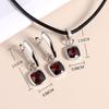 Серьги-подвески с застежкой из стерлингового серебра 925 пробы, комплект украшений с натуральным красным гранатом, настоящим драгоценным камнем, изысканные украшения для женщин и девочек, повседневная одежда, хороший подарок