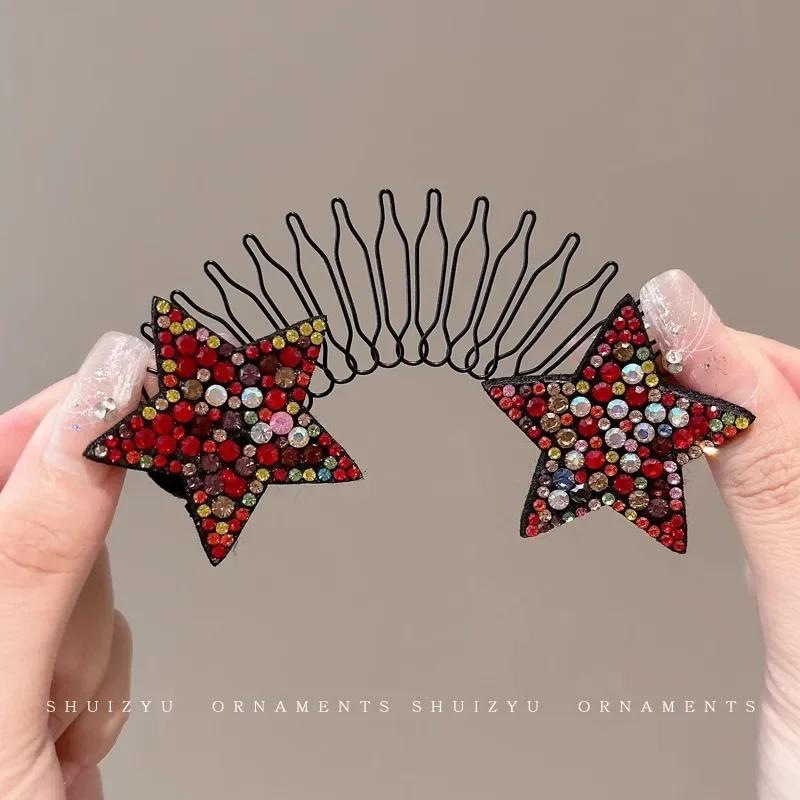 Стразы Звезды Сломанные Волосы Отделка Артефакт Задняя Голова Волосы Фиксированный Зажим Невидимая Шпилька Стиль Spice Girls Головной Убор Головной Убор