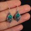 Vintage Fashion Jewelry Dangle Natural Gemstone Turquoise Earrings Hook 925 Silver