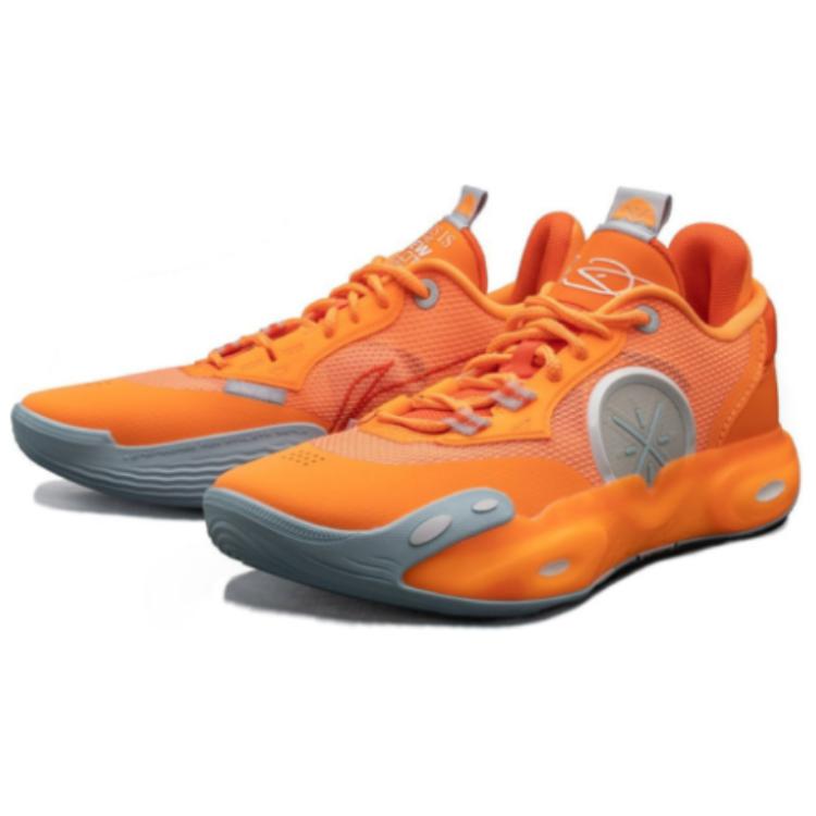 Li Ning All City 12 Comfortable Trendy Non-Slip Wear-Resistant Low-Top Basketball Shoes Men Sneaker Orange ABAU015-13