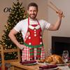 Festive Baking Apron for Family Christmas Funny Elf Apron, Waterproof Stain Resistant Kitchen Adjustable Holiday Party Costume Accessory Neck