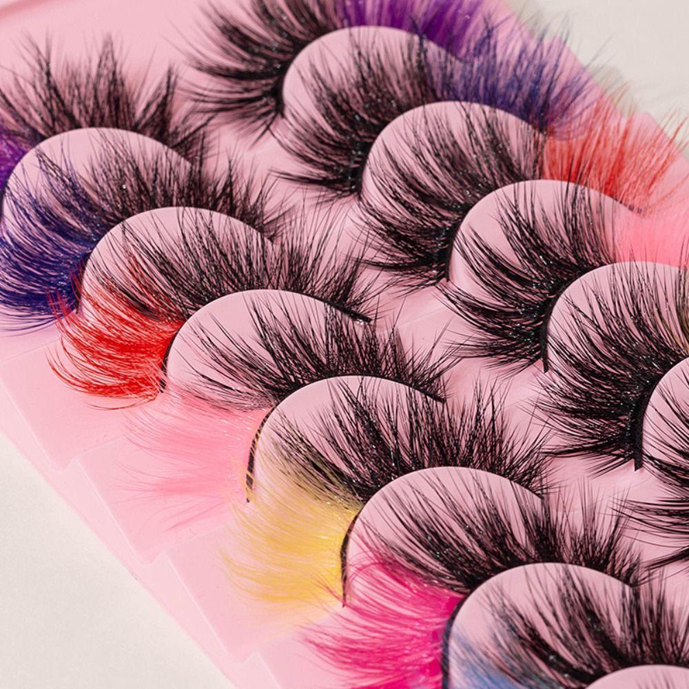 Reusable Faux Eyelashes 8-Pair Set Individual Lashes Curled False Eyelashes  Performance