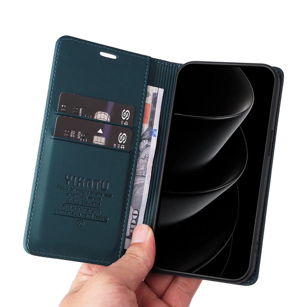 For iPhone 17 Pro Max Phone Cases YIKATU Magnetic Closure PU Leather Mobile Cover