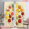 2pcs 2D Flat Printing Drapes Fruit Spirit Joy Pineapple Polyester Fabric Without Electricity 0 Perfect for Holiday Parties Home
