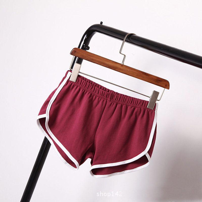 New Fashion Export Sports Shorts Women's Home Casual Solid Color Fashion Yoga Beach Pants Candy Color Hot Pants