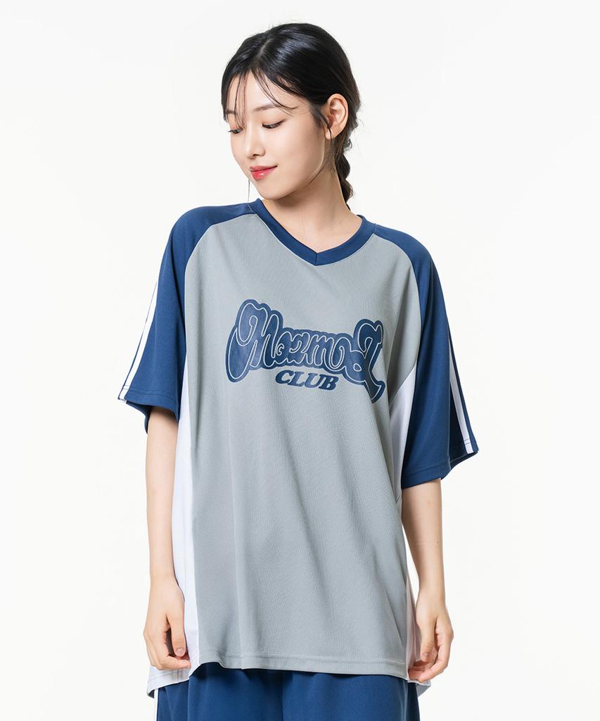MOZMOZ Sporty Air Mesh Short Sleeve Jersey T-Shirt Navy