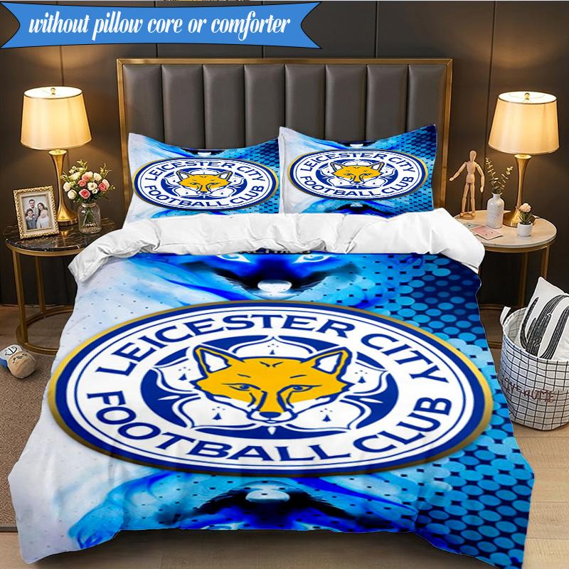 3PCS City Football Club Printed Soft Bedding Set,Including 1pc Duvet Cover And 2pcs Pillowcases Perfect for Bedroom, Dormitory, Fan gift