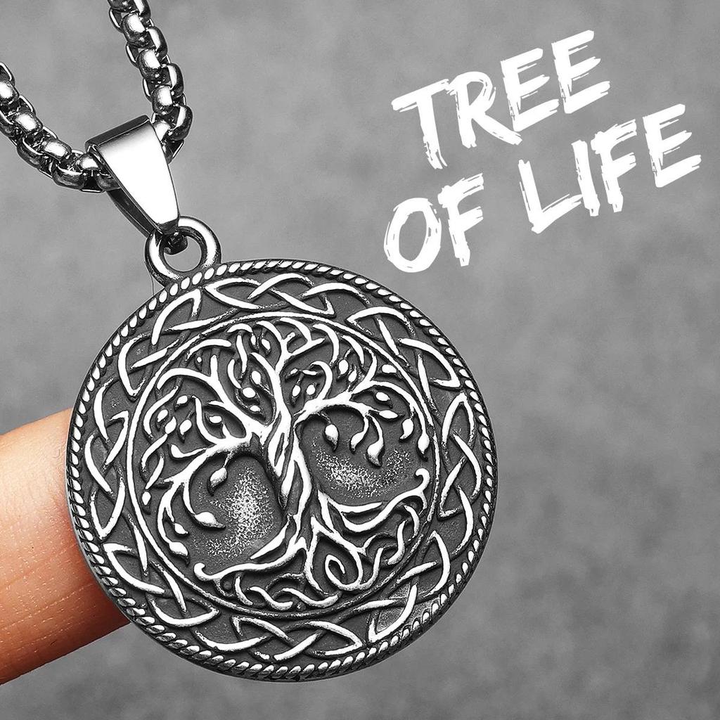 Vintage Tree of Life Pendant Necklace Chain Unisex Fashion Gothic Amulet Talisman Jewelry Party Gift