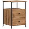 Bedroom Modern Bedside Table with Drawer Storage with Open Storage Table for Sofa Sideboard, 34x35.5x50 Cm