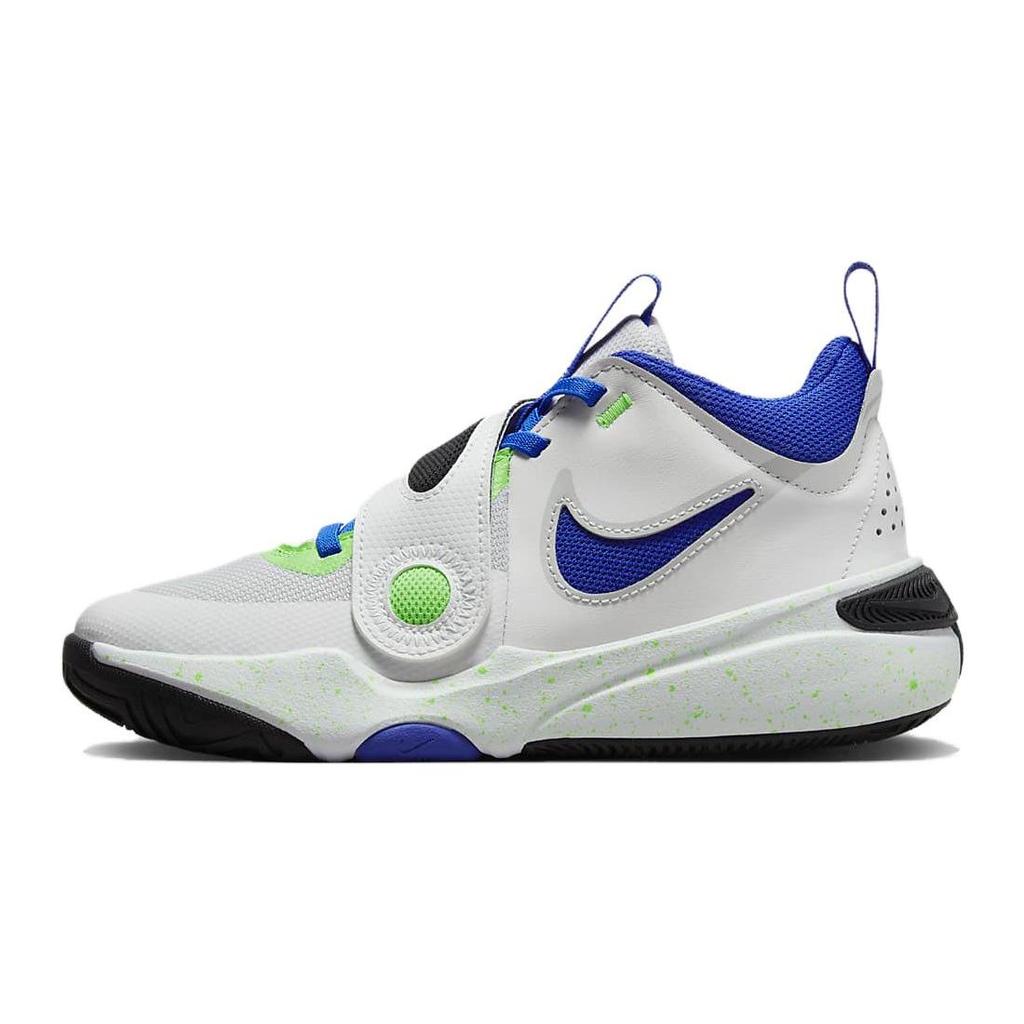 Nike Team Hustle D11 GS Green Strike Racer Синие детские кроссовки White Summit-White Pure-Platinum DV8996-101